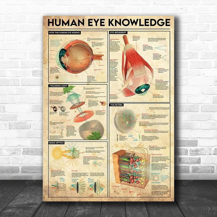 Inspirational & Motivational Wall Art Father's Day, Birthday Gift For Dad Human Eye Knowledge Vintage - Canvas Print Home Decor
