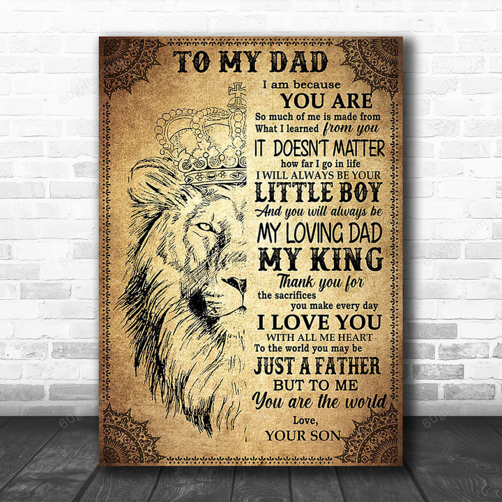 Happy Father's Day, Mother's Day, Birthday Gift, Unique Gift For Parent From Kids - Lion King Canvas Print Home Decor