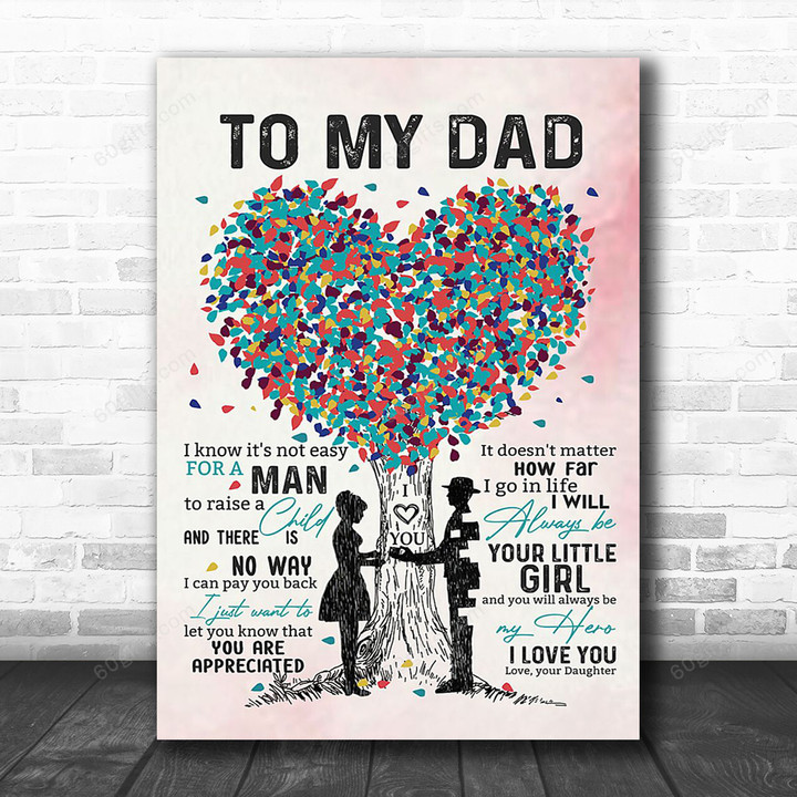 Customized Name Happy Father's Day, Mother's Day, Birthday Gift, Unique Gift For Dad From Kids - Personalized Tree Canvas Print Home Decor