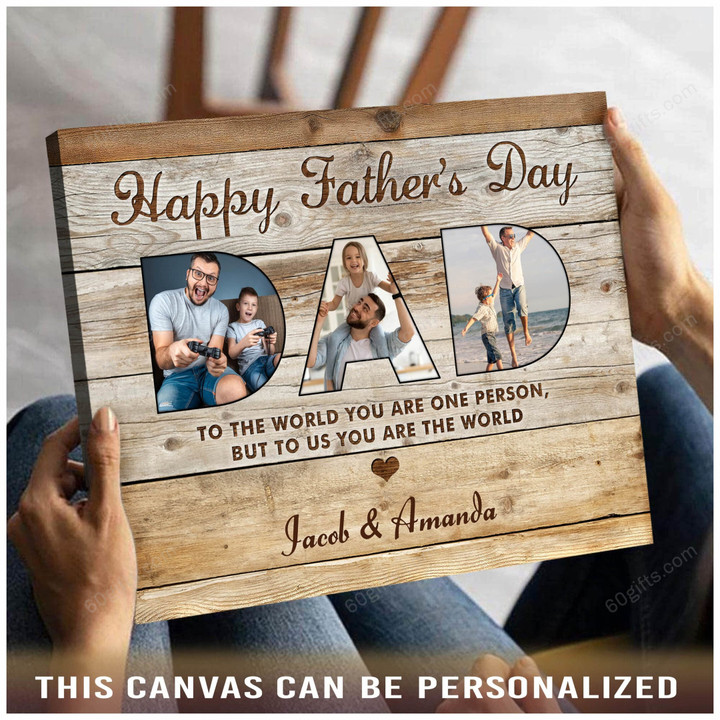 Customized Collage Photo & Name Happy Father's Day, Birthday Gift, Unique Gift For First Time Dad - Personalized Canvas Print Home Decor
