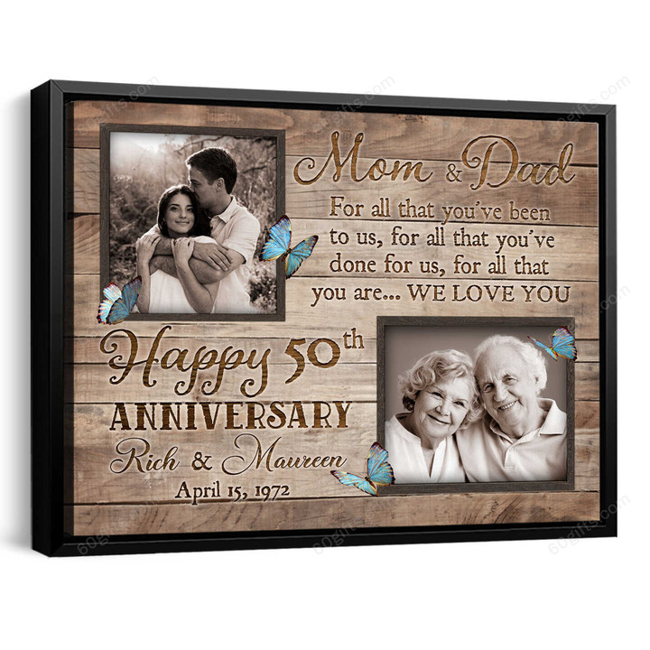 Customized Name & Photo Happy Father's Day 2022, 50th Anniversary Wedding Gifts - Personalized Canvas Print Home Decor