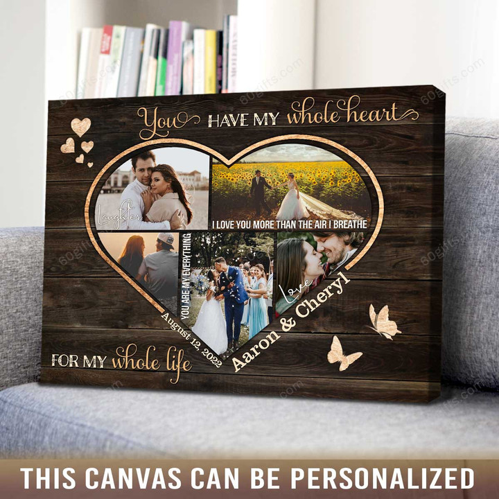 Customized Marriage Collage Photo, Happy Wedding Anniversary Gifts From Husband - Personalized Canvas Print Home Decor