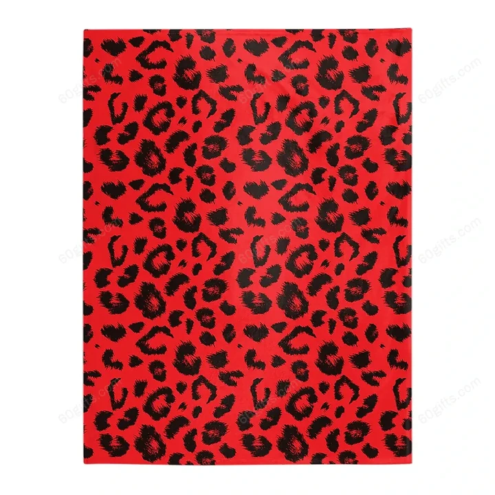 Happy Father's Day, Mother's Day, Birthday Gift 2022, Red Leopard Print Fleece Blanket