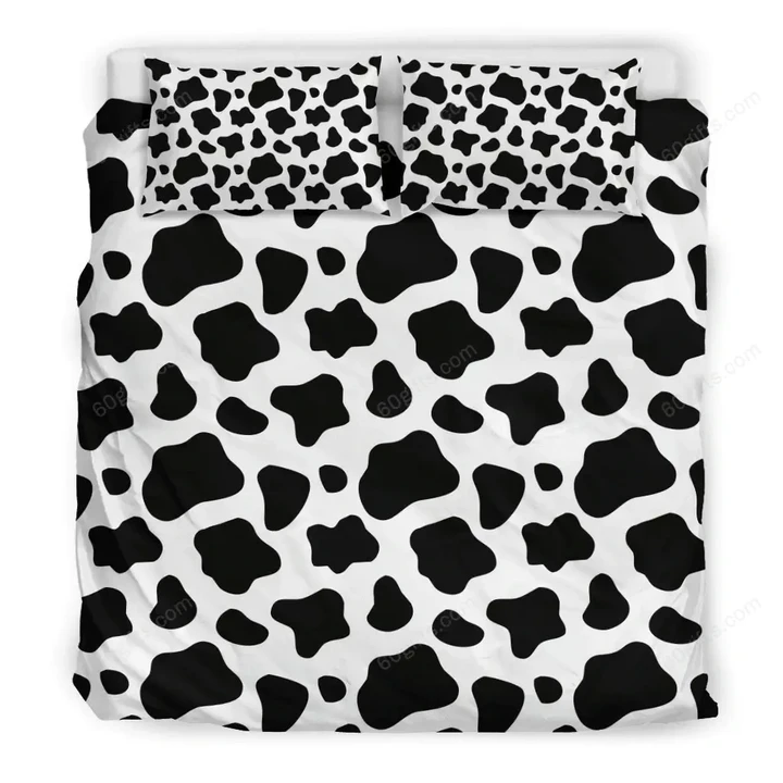 Black And White Cow Print Bedding Set Best Birthday Gifts - Duvet Cover Bedding Set