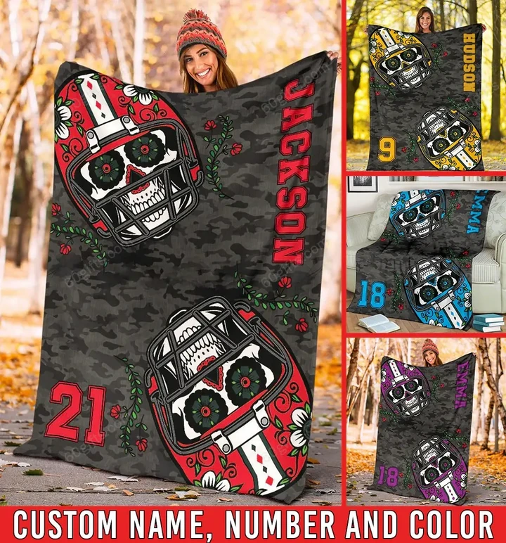 Customized Name Happy Birthday Gift 2022, Blanket Gifts To Kids American Football - Personalized Fleece Blanket