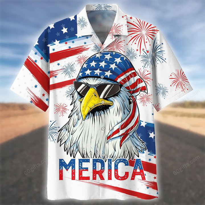 3d Hawaiian Shirt, Hoodie, Zip Hoodie, Hoodie Dress, Sweatshirt Eagle Independence Day USA All Over Print