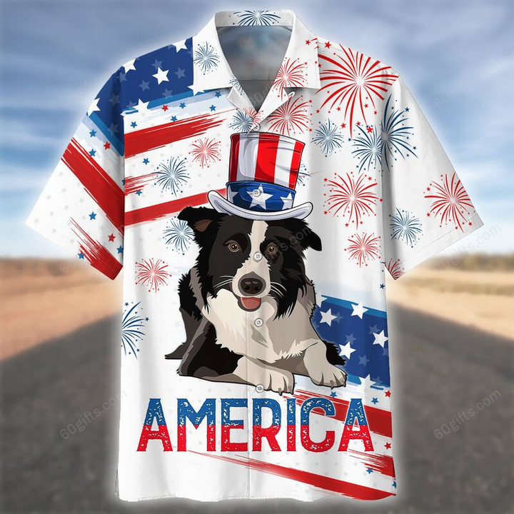 3d Hawaiian Shirt, Hoodie, Zip Hoodie, Hoodie Dress, Sweatshirt Dog Independence Day USA All Over Print