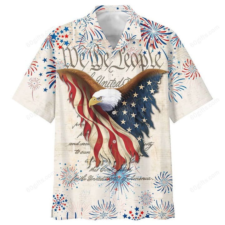 3d Hawaiian Shirt, Hoodie, Zip Hoodie, Hoodie Dress, Sweatshirt Independence Day Eagle USA Flag All Over Print