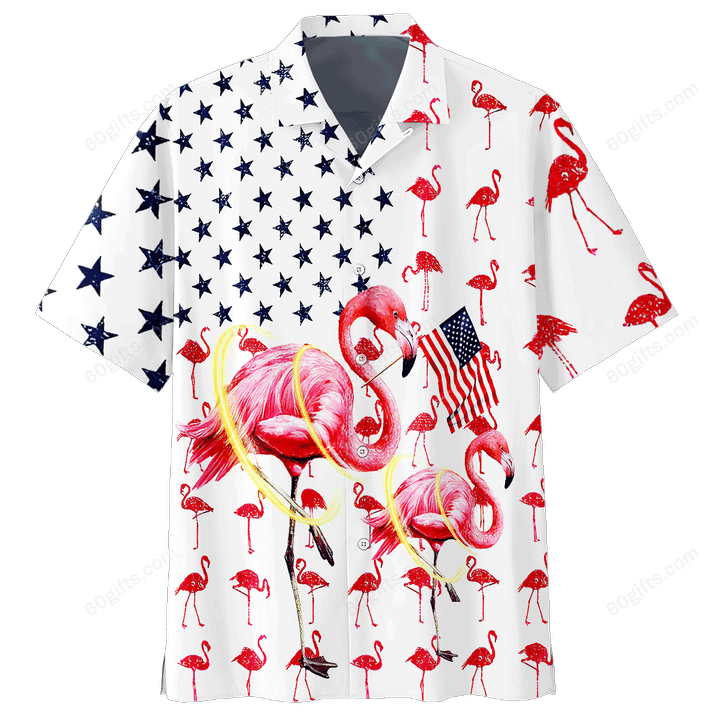 Happy Independence Day USA - 3d Flamingo Hawaiian Shirt, Hoodie, Zip Hoodie, Hoodie Dress, Sweatshirt All Over Print
