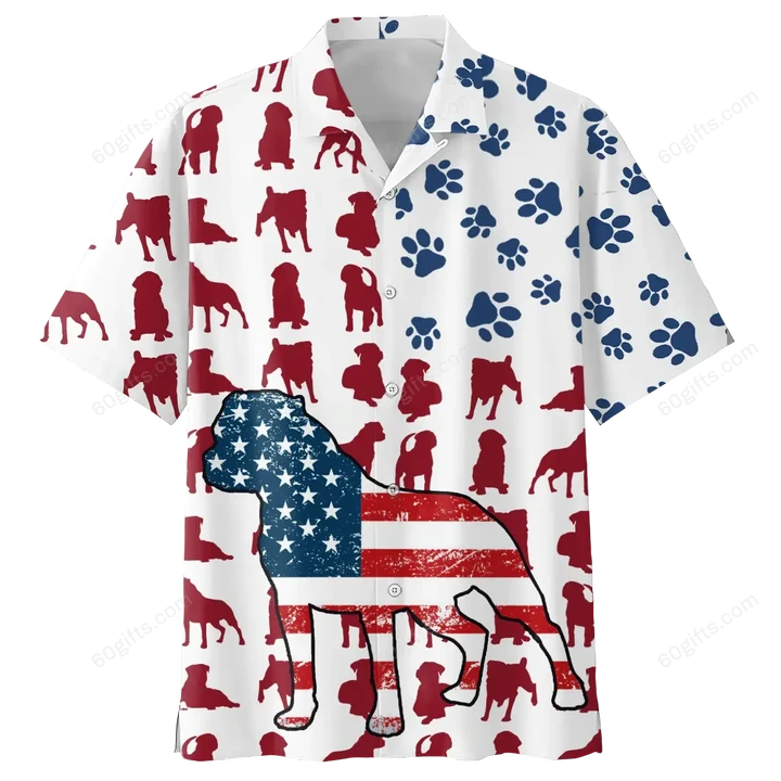 Happy Independence Day USA - 3d Cute Rottweiler Hawaiian Shirt, Hoodie, Zip Hoodie, Hoodie Dress, Sweatshirt All Over Print