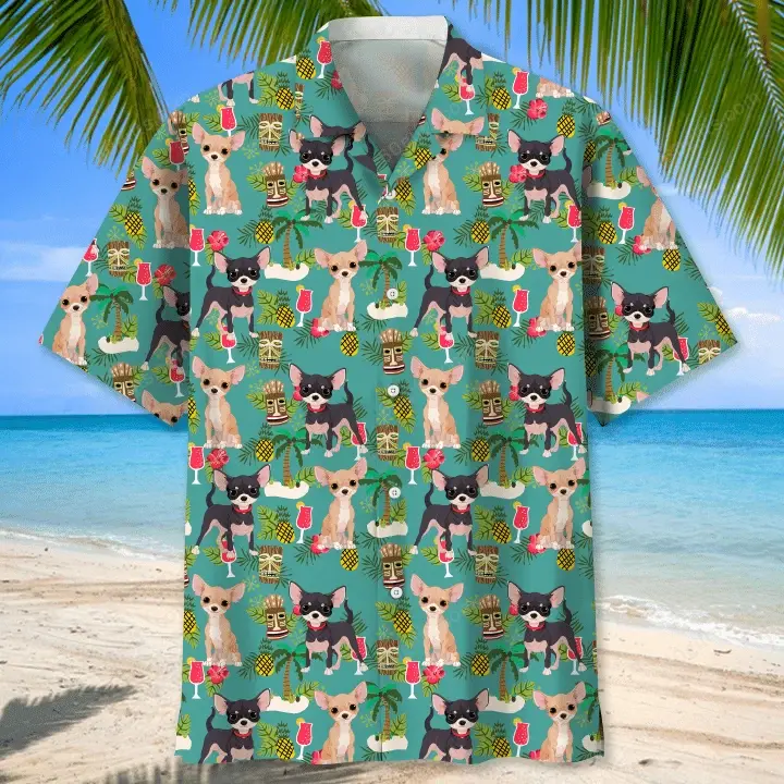 Happy Birthday 2022 - 3d Chihuahua Hawaiian Beach Shirt, Hoodie, Zip Hoodie, Hoodie Dress, Sweatshirt All Over Print