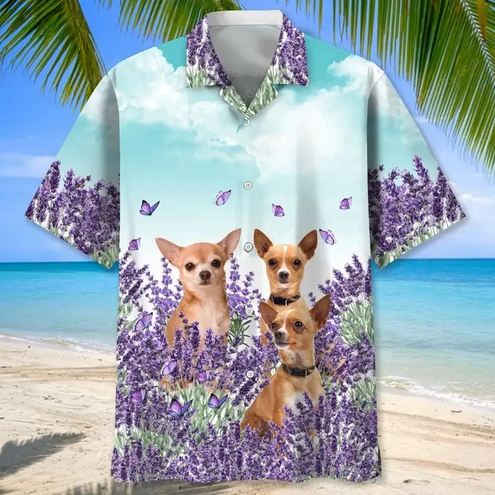 Happy Birthday 2022 - 3d Chihuahua Lavender Beach Shirt, Hoodie, Zip Hoodie, Hoodie Dress, Sweatshirt All Over Print