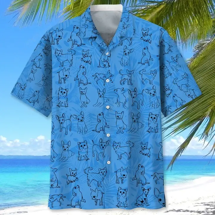 Happy Birthday 2022 - 3d Chihuahua Tropical Hawaiian Shirt, Hoodie, Zip Hoodie, Hoodie Dress, Sweatshirt All Over Print