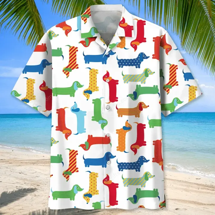 Happy Birthday 2022 - 3d Dachshund Hawaiian Funny Shirt, Hoodie, Zip Hoodie, Hoodie Dress, Sweatshirt All Over Print