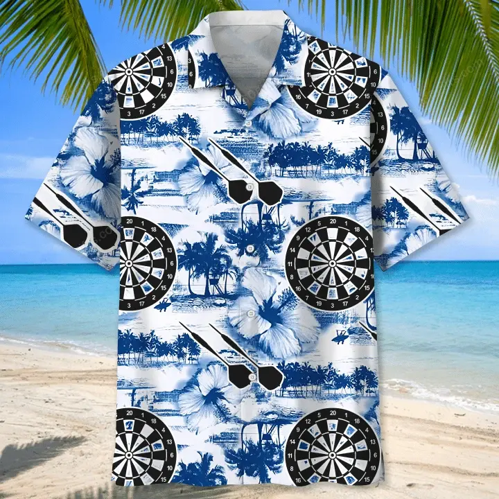 Happy Birthday 2022 - 3d Darts Blue Nature Hawaiian Shirt, Hoodie, Zip Hoodie, Hoodie Dress, Sweatshirt All Over Print