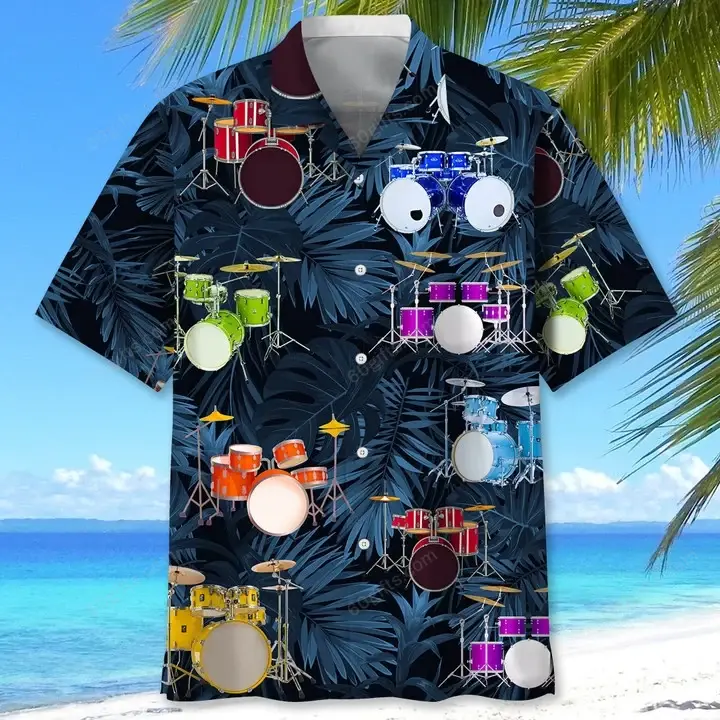 Happy Birthday 2022 - 3d Drum Tropical Hawaiian Shirt, Hoodie, Zip Hoodie, Hoodie Dress, Sweatshirt All Over Print