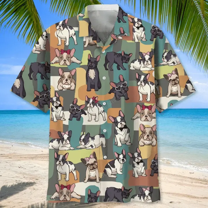 Happy Birthday 2022 - 3d French Bulldog Funny Color Hawaiian Shirts, Hoodie, Zip Hoodie, Hoodie Dress, Sweatshirt All Over Print