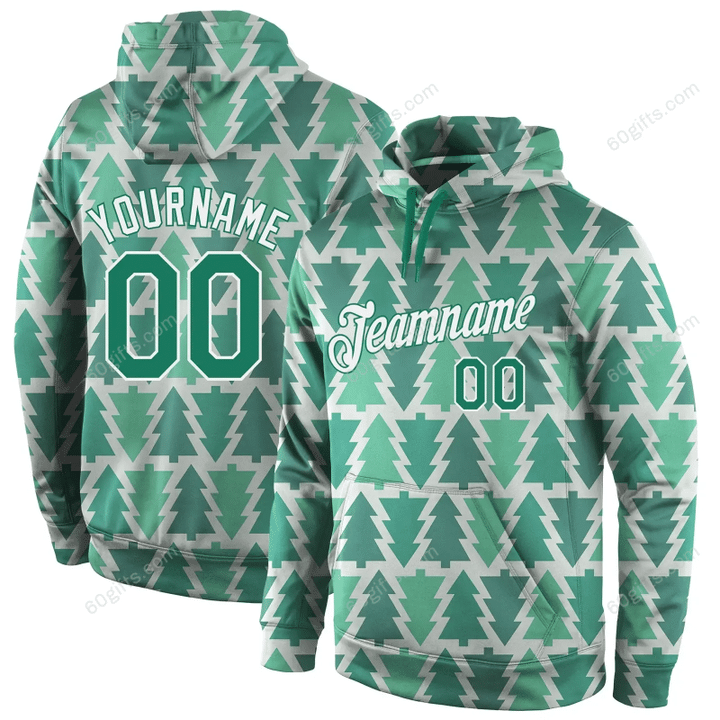 Customized Christmas Gift, Labour Day Gift Ideas 3d Hoodie, Zip Hoodie, Hoodie Dress, Sweatshirt Stitched Kelly Green Kelly Green-White Christmas Personalized All Over Print