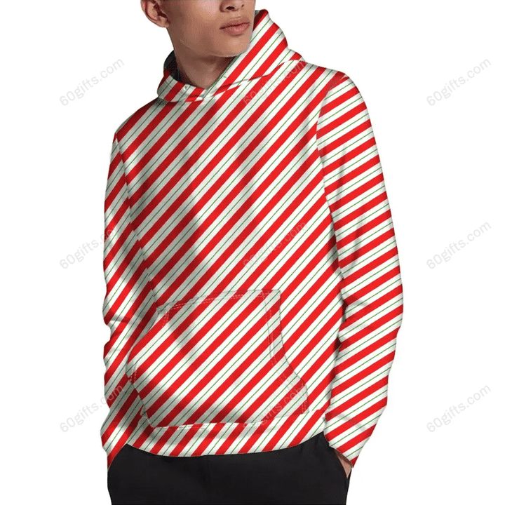Christmas Gift, Labour Day Gift Ideas 3d Hoodie, Zip Hoodie, Hoodie Dress, Sweatshirt Christmas Candy Cane Stripe All Over Print