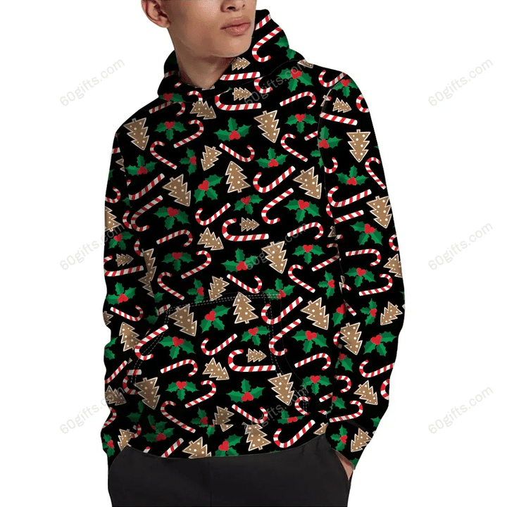 Christmas Gift, Labour Day Gift Ideas 3d Hoodie, Zip Hoodie, Hoodie Dress, Sweatshirt Christmas Cookie And Candy Pattern All Over Print