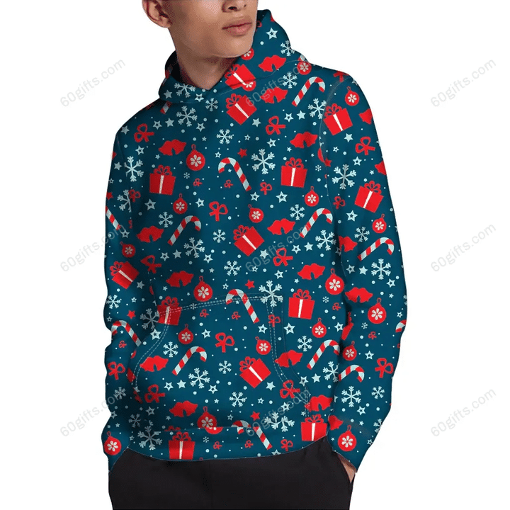 Christmas Gift, Labour Day Gift Ideas 3d Hoodie, Zip Hoodie, Hoodie Dress, Sweatshirt Christmas Holiday Elements Pattern All Over Print