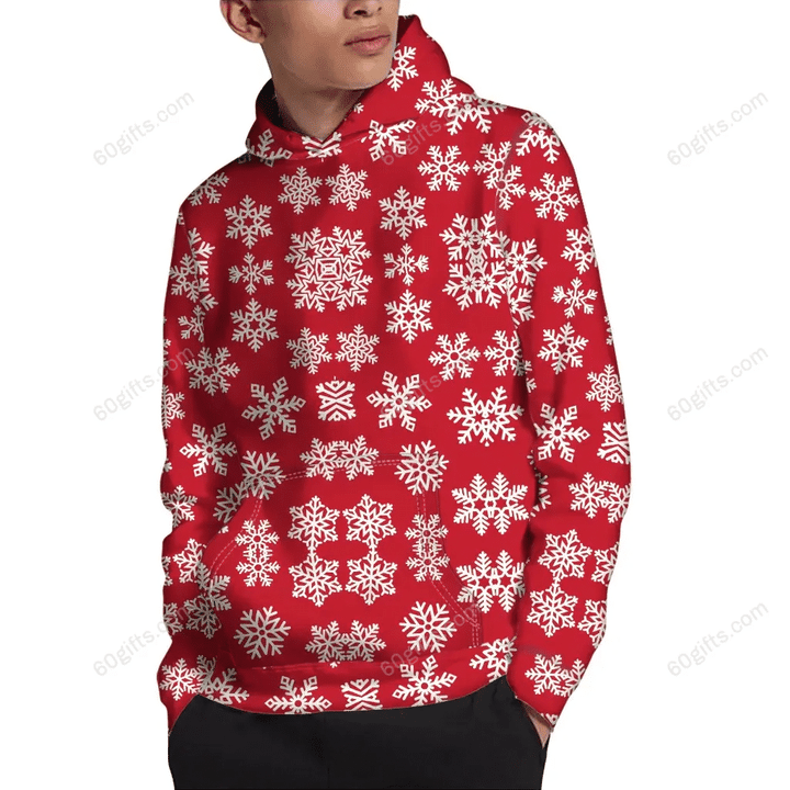 Christmas Gift, Labour Day Gift Ideas 3d Hoodie, Zip Hoodie, Hoodie Dress, Sweatshirt Merry Christmas Snowflakes Pattern All Over Print