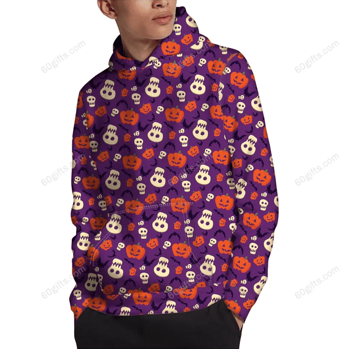 Happy Halloween 3d Hoodie, Zip Hoodie, Hoodie Dress, Sweatshirt Funny Halloween Pumpkin Pattern All Over Print