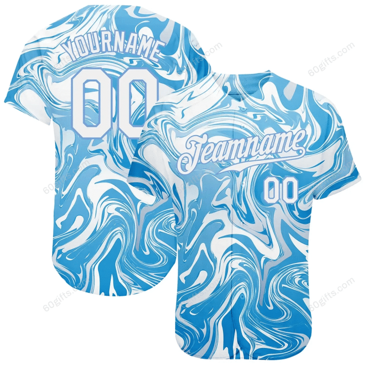 Customized Merry Christmas, Happy New Year Gift Ideas Baseball Jersey Abstract Ocean With Waves Fluid Art Authentic Personalized Baseball Shirt