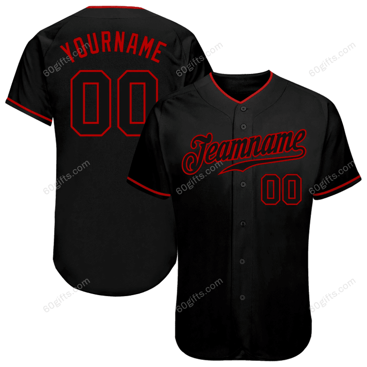 Customized Merry Christmas, Happy New Year Gift Ideas Baseball Jersey Black Black-Red Authentic Personalized Baseball Shirt