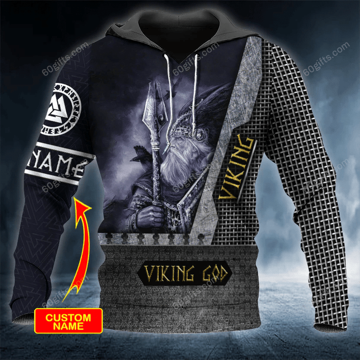Customized Name Happy Halloween 3d Hoodie, Zip Hoodie, Hoodie Dress, Sweatshirt Odin The Allfather King Viking Personalized All Over Print