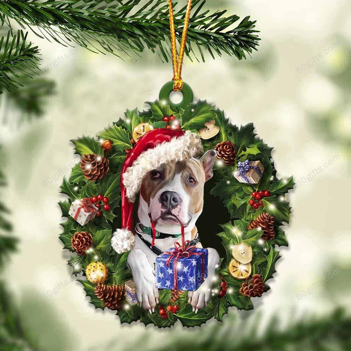 Pitbull Ornament - Christmas Gift For Family, For Her, Gift For Him, Gift For Pets Lover Ornament.