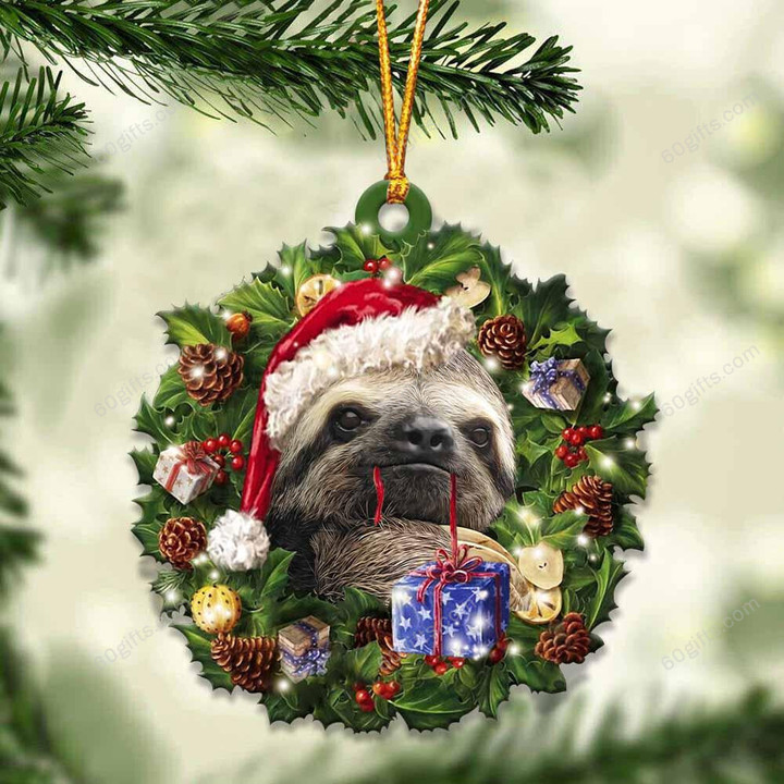 Sloth Ornament - Christmas Gift For Family, For Her, Gift For Him, Gift For Pets Lover Ornament.