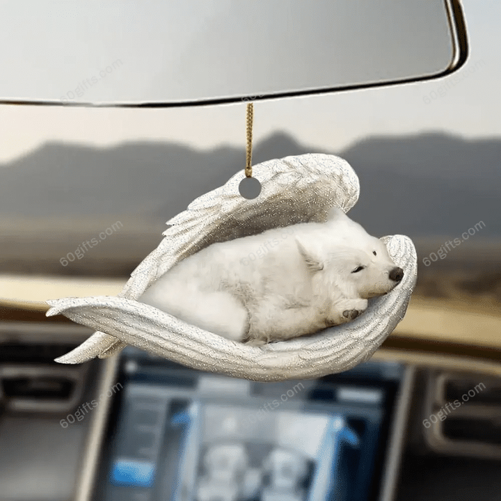 Samoyed Sleeping Angel Christmas Ornament - Christmas Gift For Family, For Her, Gift For Him, Gift For Pets Lover Ornament