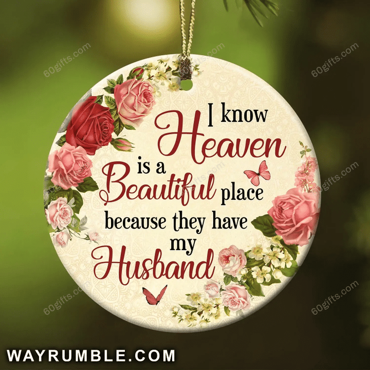 Floral Wreath I Know Christmas Circle Ceramic Ornament - Christmas Gift For Family, For Her, Gift For Him Two Sided Ornament