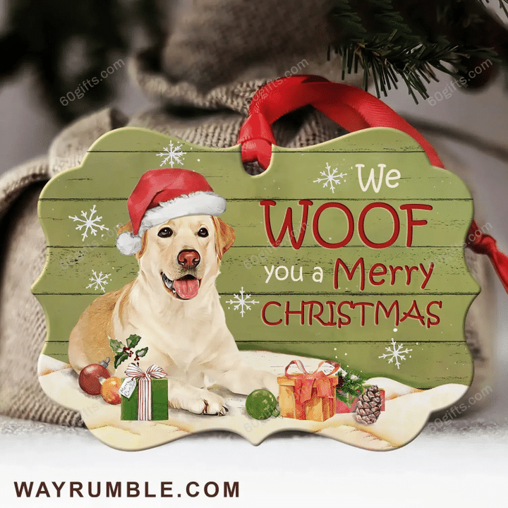 Labrador We Woof You Christmas Medallion Metal Ornament - Christmas Gift For Family, For Her, Gift For Him Two Sided Ornament