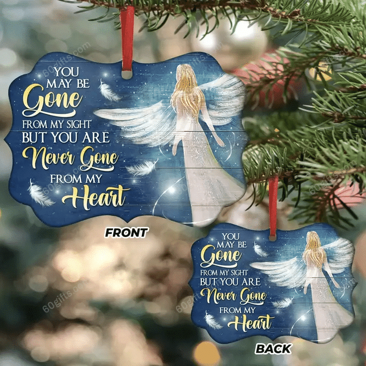 Angel Faith You Are Never Gone Christmas Medallion Metal Ornament - Christmas Gift For Family, For Her, Gift For Him Two Sided Ornament