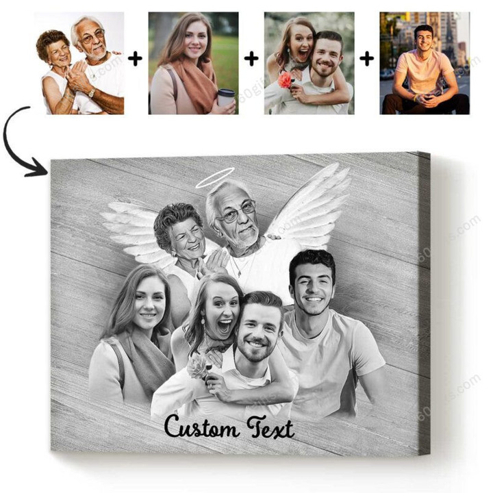 Merry Christmas & Happy New Year Custom Inspirational & Motivational Wall Art Unique Family Portrait, Memorial Gifts - Personalized Canvas Print Home Decor