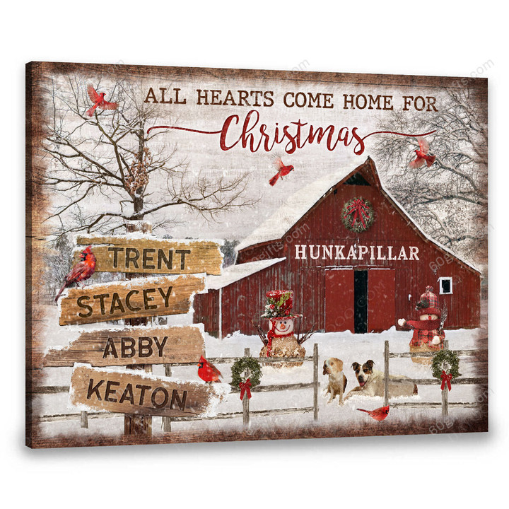 Merry Christmas & Happy New Year Custom Inspirational & Motivational Art Unique Gifts Farm All Hearts Come - Personalized Canvas Print Home Decor