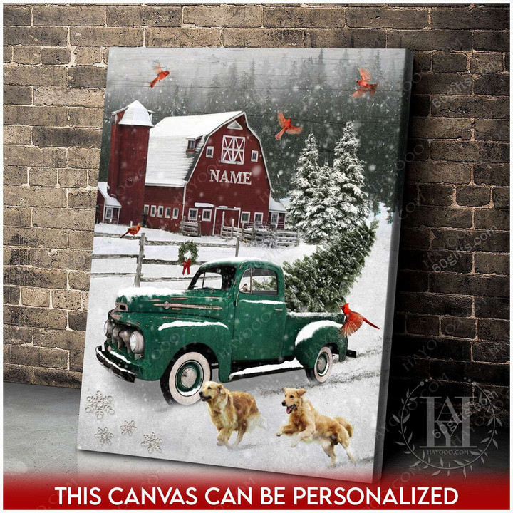 Merry Christmas & Happy New Year Custom Inspirational & Motivational Art Unique Country Scene In Holiday Season - Personalized Canvas Print Home Decor
