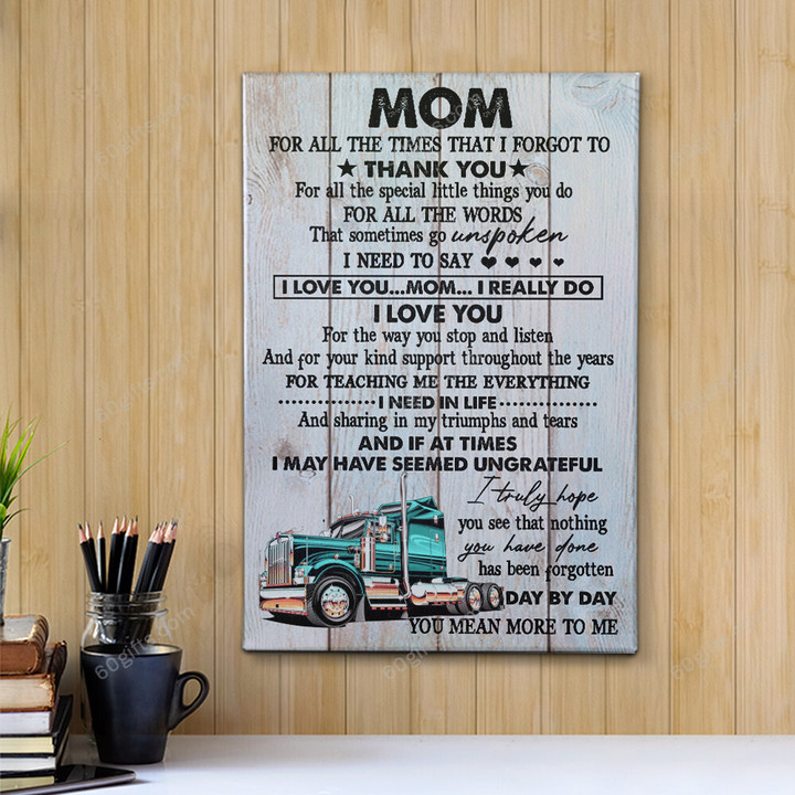 Merry Christmas & Happy New Year Inspirational & Motivational Art Mom Truck Thank You - Canvas Print Home Decor