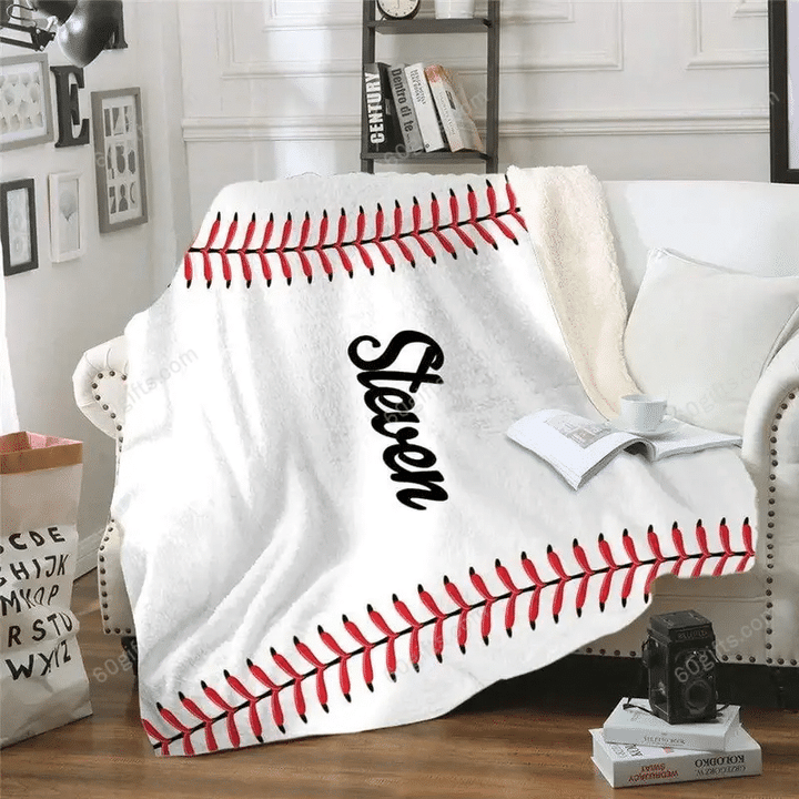 Merry Christmas & Happy New Year Custom Name Baseball Fleece Blanket