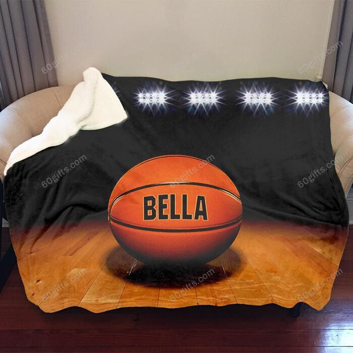 Merry Christmas & Happy New Year Custom Name Basketball Fleece Blanket