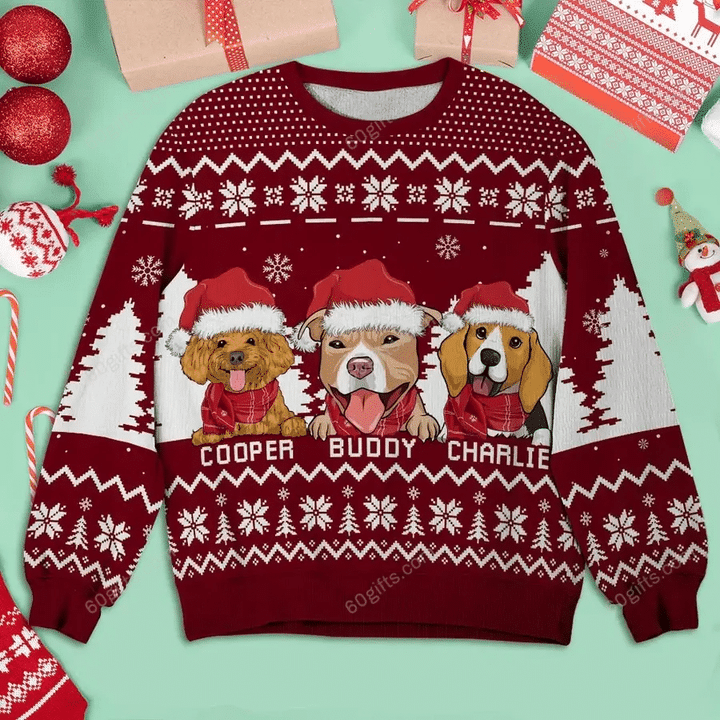 Merry Christmas & Happy New Year Custom 3d Ugly Christmas Sweatshirt Winter Night Pet Lovers Personalized Aparel All Over Print