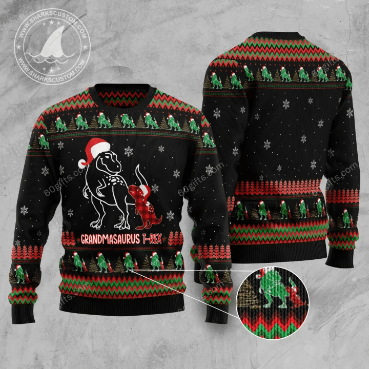 Merry Christmas & Happy New Year 3d Ugly Christmas Sweatshirt Grandmasaurus Aparel All Over Print