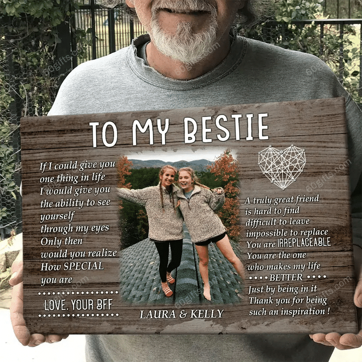 Merry Christmas & Happy New Year Custom Inspirational & Motivational Art Unique Best Friend Gift, To My Bestie - Personalized Canvas Print Home Decor