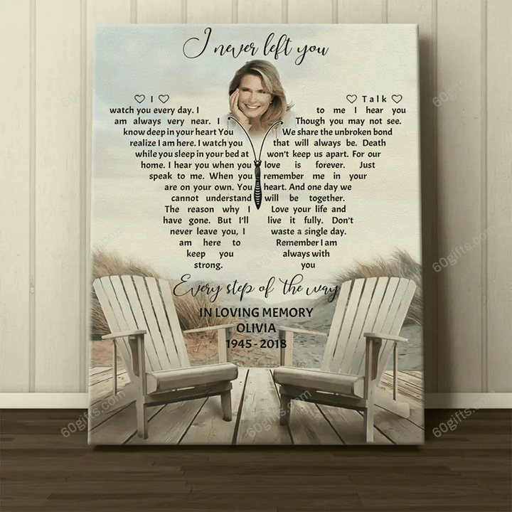 Merry Christmas & Happy New Year Custom Inspirational & Motivational Art Unique I Never Left You Memorial Remembered Gift - Personalized Canvas Print Home Decor