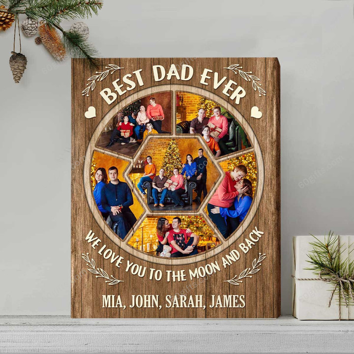 Merry Christmas & Happy New Year Custom Inspirational & Motivational Art Unique Collage Gift for Dad - Personalized Canvas Print Home Decor