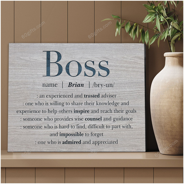 Merry Christmas & Happy New Year Custom Inspirational & Motivational Art Unique Boss Definition Gift - Personalized Canvas Print Home Decor