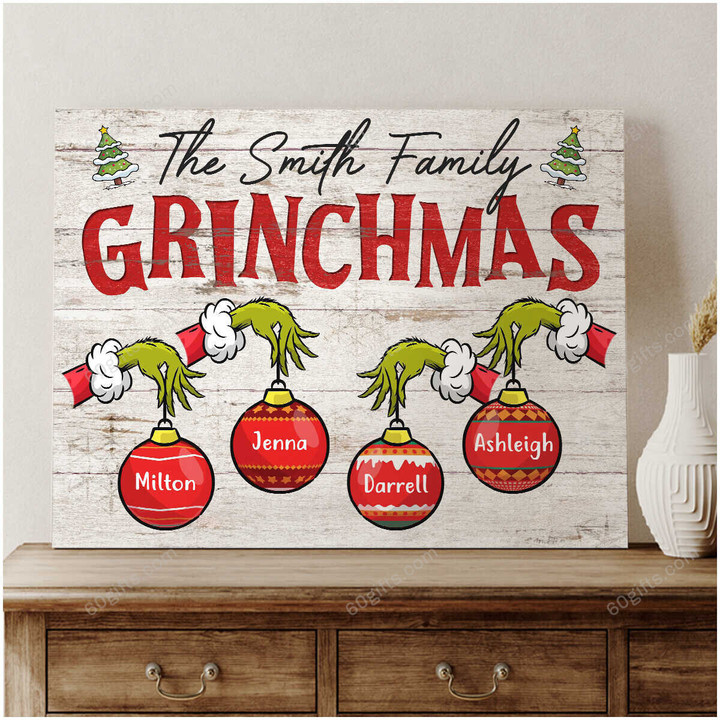 Merry Christmas & Happy New Year Custom Inspirational & Motivational Art Unique Funny Christmas Sign - Personalized Canvas Print Home Decor