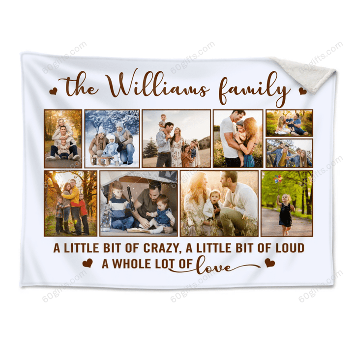 Merry Christmas & Happy New Year Custom Family Picture Collage Personalized Fleece Blanket
